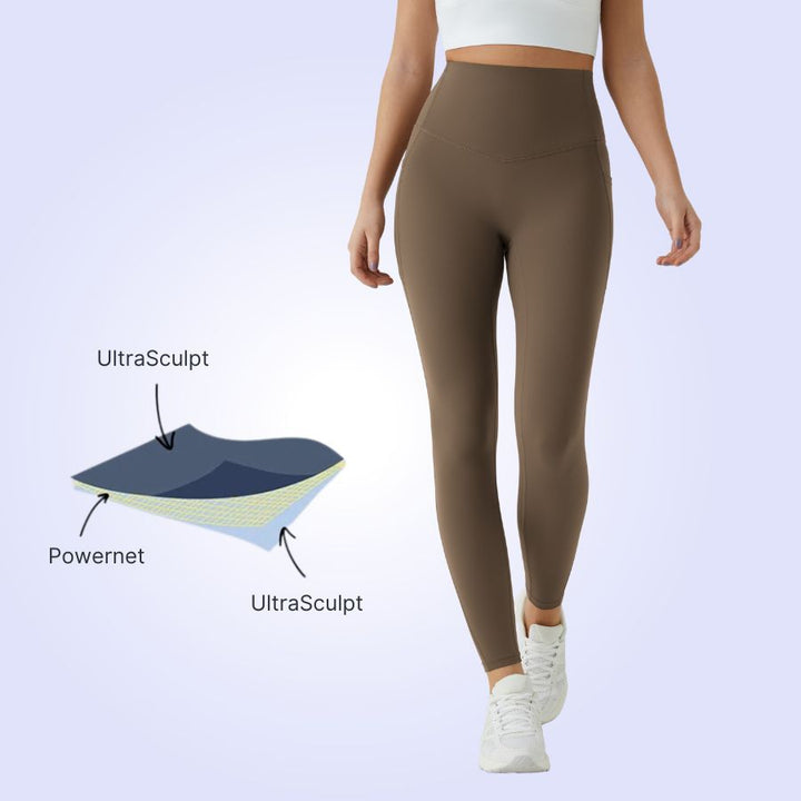 VitalLift™ High Waisted Tummy Control Side Pocket Shaping Training UltraSculpt Leggings